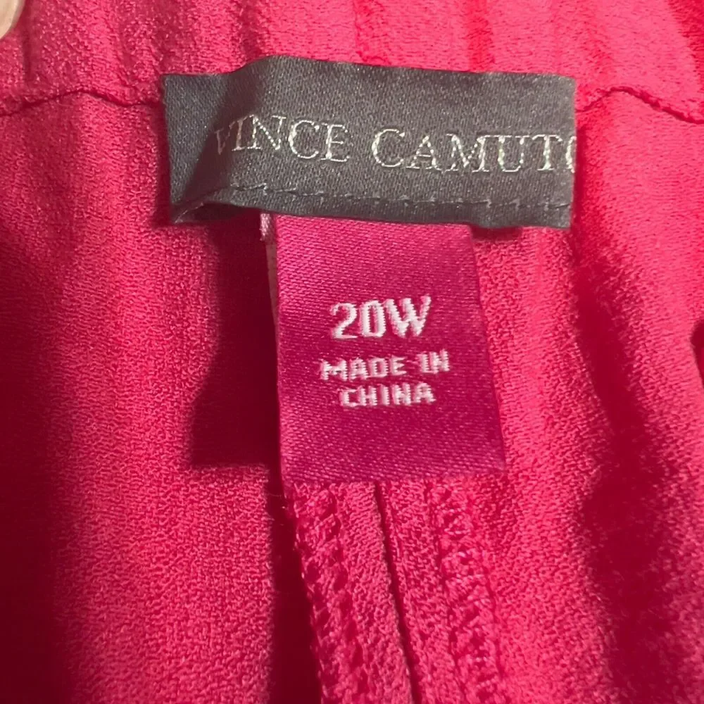 Vince Camuto Summer‎ Heat Shorts Size 20W Geranium Pink Crepe Flowy Relaxed NEW